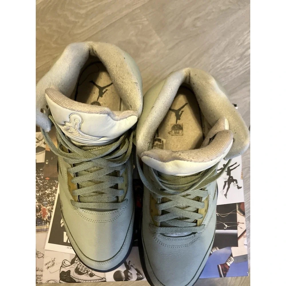 Jordan 5 Retro Lightning trainers in white and green Men Size 10.5